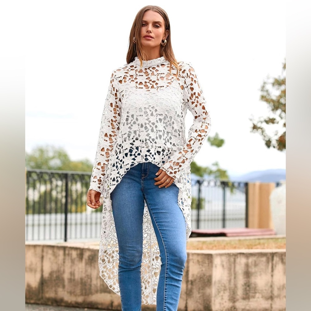 PRETTYGARDEN Womens Long Sleeve Round Neck High Low Asymmetrical Top